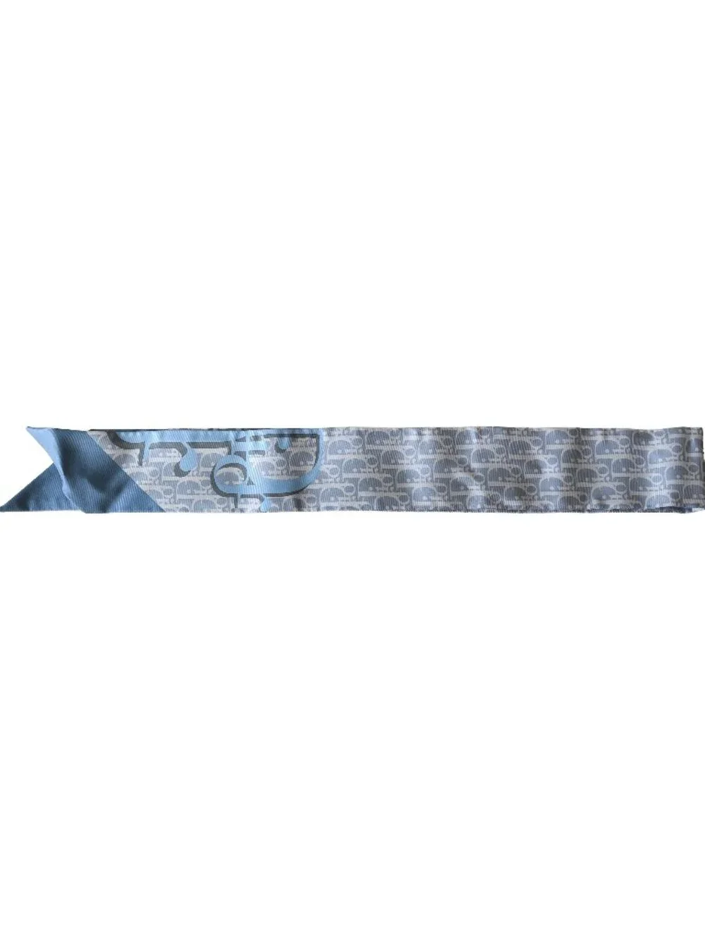 Dior Oblique Diortwin Mitzah Twilly Scarf Blue